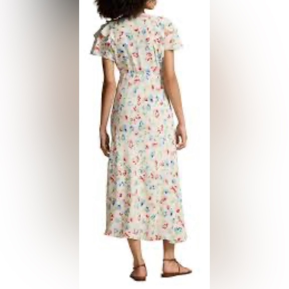 Polo Ralph Lauren Nimes Crepe Mulbery SILK Floral Maxi Dress - Picture 3 of 13